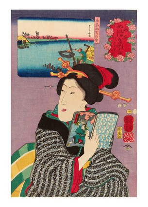 Листівка Японське мистецтво - Landscapes and Beauties - Feeling Like Reading the Next Volume, фото 1