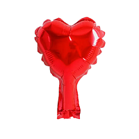 Куля фольгована серце червоний, 5" (12 см), Китай