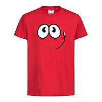 Красная детская футболка Red ball smile (21-27-5-червоний)