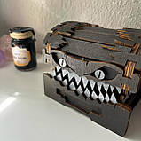 Скринька монстр із дерева 12 см, фото 3