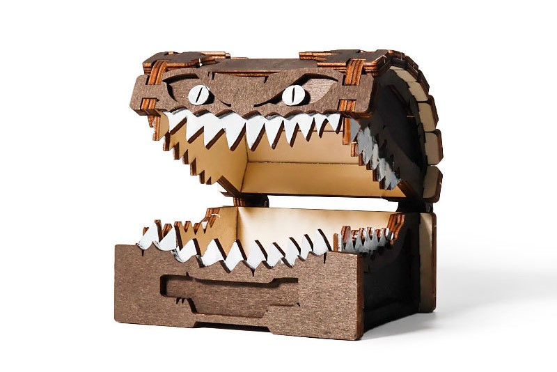 Скринька монстр із дерева 12 см, фото 1