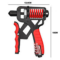 Еспандер кистьовий регульований червоний із чорним 5-165кг. Еспандери кистьові для рук з лічильником натискань 9999, фото 10