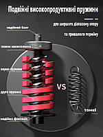 Еспандер кистьовий з лічильником натискань 9999 раз. Регульований еспандер для рук 5-165 кг із прогумованою ручкою, фото 10