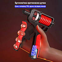 Еспандер кистьовий з лічильником натискань 9999 раз. Регульований еспандер для рук 5-165 кг із прогумованою ручкою, фото 7