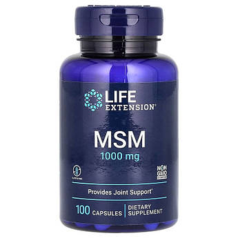 МСМ 1000 мг Life Extension MSM підтримка суглобів 100 капсул