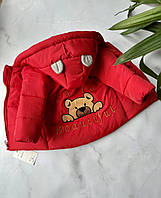 Курточка детская унисекс красная с ушками (80 размер)