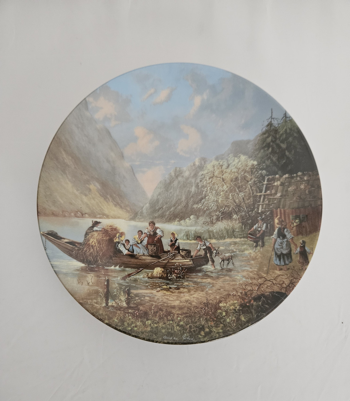 Колекційна, Порцелянова тарілка біля гірської річки, фото 1