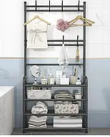 Універсальний вішак для одягу New simple floor clothes rack size 60X29.5X151 см Чорний