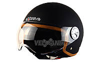 Шлем (полулицевик) ExDrive EX-592 черный глянец [XL]