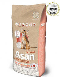 Asan (Асан) Cat Pure - Еконаповнювач із целюлози для котів і гризунів, нейтралізатор запаху 42 л