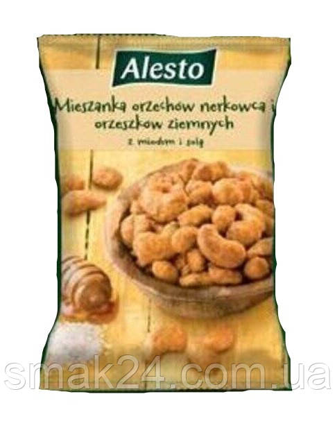Горіховий мікс кешью та арахісу з медом та сіллю Alesto Mieszanka z miodem i sola 200г Польща