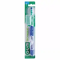 Зубная щетка GUM Technique Plus, компактная среднемягкая