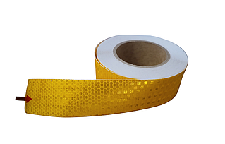 Світловідбиваюча стрічка самоклейка 5 см Жовта 1м