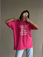 Женская стильная футболка оверсайз с надписью