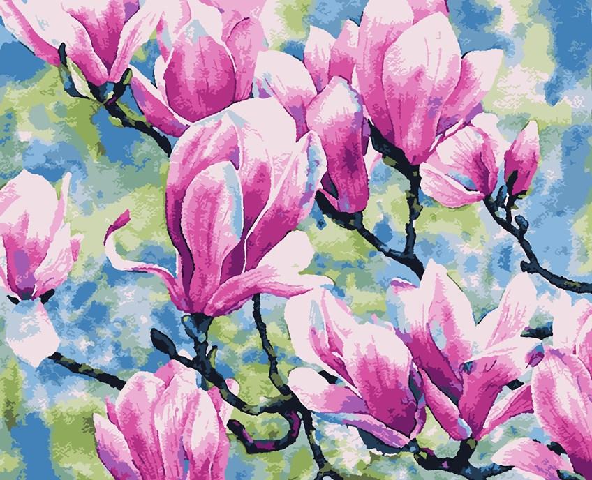Акційна Розмальовки за номерами Artissimo Магнолія (PN3030) 40 х 50 см