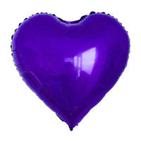 Куля фольгована серце фіолетове, 10" (25 см), Китай