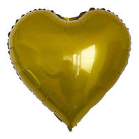 Шар фольгированный сердце золото, 18" (45 см), Китай