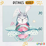 Ростомір дитячий (самоклейка) Зайці і повітряні кулі, фото 8