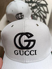 Кепка Gucci Гуччі, кіпка Гуччі, ковзання Gucci, бейсболка Гуччі, кепка з логотипом, колір білий, фото 5