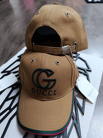 Кепка Gucci Гуччі, кепка з логотипом, колір коричневий, фото 1
