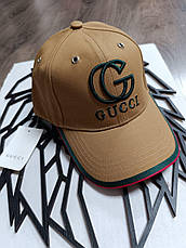 Кепка Gucci Гуччі, кепка з логотипом, колір коричневий, фото 5