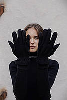 Перчатки женские Cyber черные, сенсорные перчатки, зимние теплые перчатки SHOP