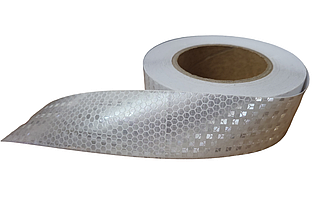 Світловідбивна стрічка самоклейка 5 см Біла Срібна 1м