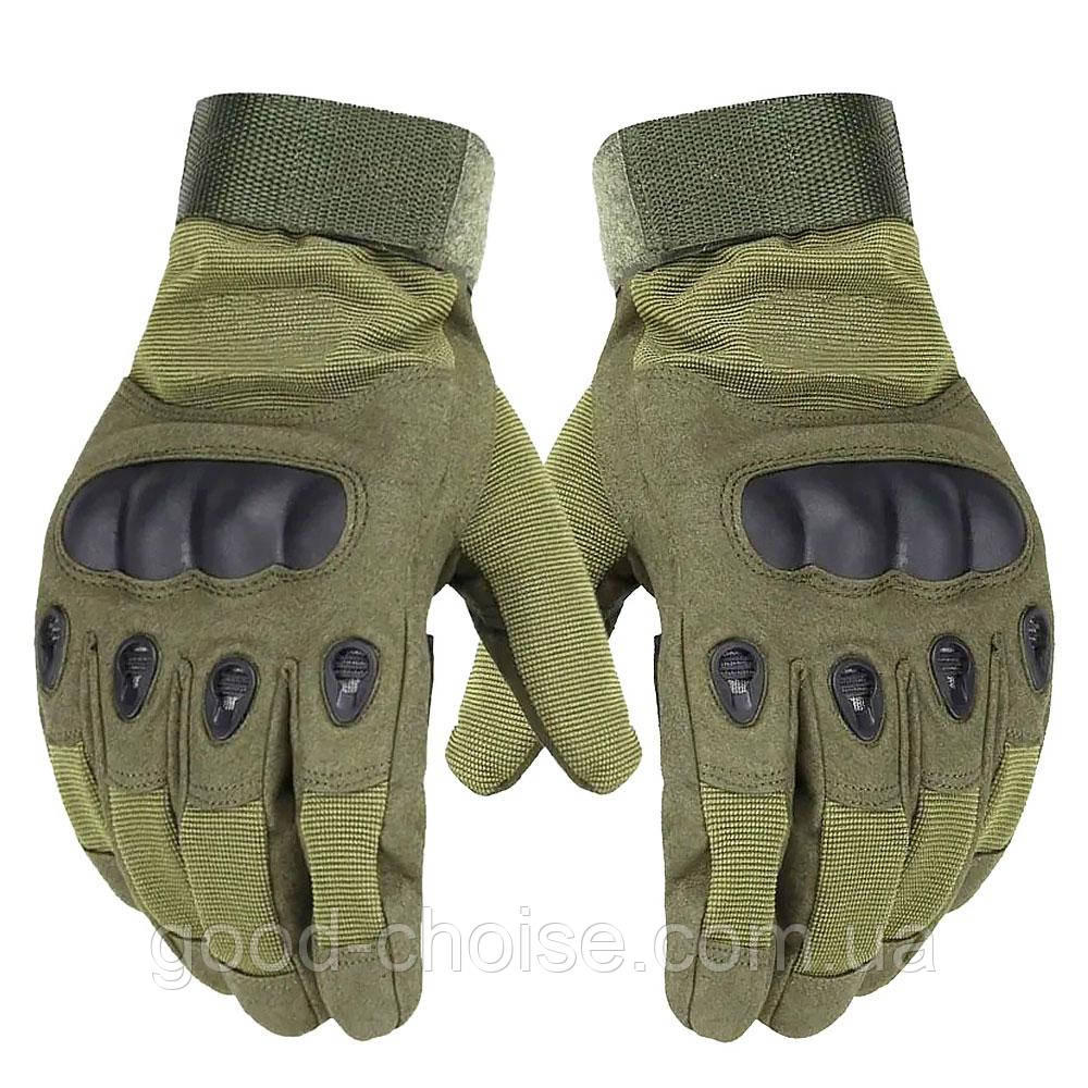 Тактичні рукавички із закритими пальцями (М-2XL), Зелені / Чоловічі рукавички, розмір L