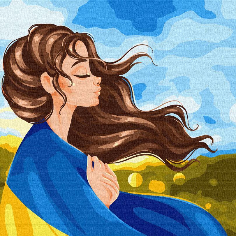 Акційна Живопис по номерам Ідейка Серденько України ©krizhanskaya (KHO2592) 40 х 40 см
