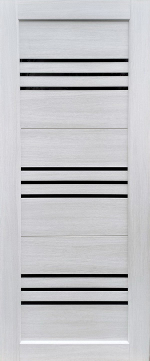 Міжкімнатні двері KDF LIBERTI Тріо чорне скло ПВХ Альба Біла (600)