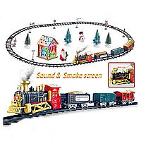 Залізниця Новорічний експрес (локомотив, 3 вагони, звук, світло, фігурки, 28 деталей) 6678-14
