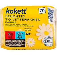 Влажная туалетная бумага-салфетки Kokett Kamille, 70 шт