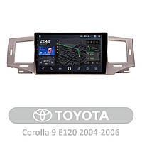 Штатная магнитола Toyota Corolla E120 2004-2006 9" IPS 2/32Gb GPS WiFi USB DSP Android 12