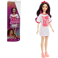 Кукла Barbie Модница в блестящем платье-футболке HRH12