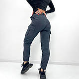 Жіночі Вельветові брюки карго, висока посадка, весна/осінь | Стильні штани з накладними кишенями | Норма, фото 8