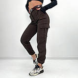 Жіночі Вельветові брюки карго, висока посадка, весна/осінь | Стильні штани з накладними кишенями | Норма, фото 7