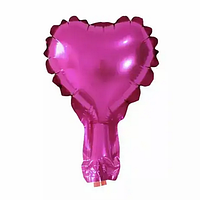 Куля фольгована серце малинове, 5" (12 см), Китай