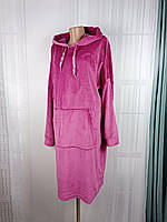 Плаття жіноче велюрове з капюшоном Esmara L 50/52 рожеве арт 4219