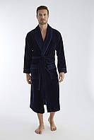 Мужской велюровый халат Nusa 20665 синий XL