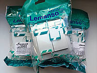 Вимикач накладний двоклавішний LEMANSO Магнолія білий LMR2002 подвійний 10 А
