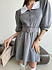 Замшева жіноча міні сукня з білим коміром і рукавами-ліхтариками Sms8992, фото 6