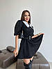 Замшева жіноча міні сукня з білим коміром і рукавами-ліхтариками Sms8992, фото 8