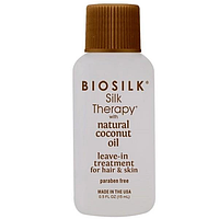 Несмываемый жидкий шелк для волос BioSilk Therapy with Natural Coconut Oil 15мл (633911796238)