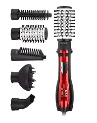 Фен щітка 5в1 RAF R416 1200W мультистайлер для укладання волосся Black/Red