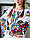 Вишиванка для дівчинки з натуральної тканини,кольорова вишивка хрестиком, фото 2