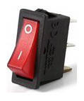 Вимикач одноклавішний з підсвіткою червоний під'єднання роз'єм 6,3*0,8 mm