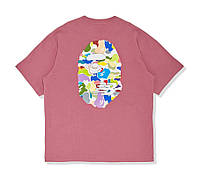 Розовая футболка Bape x NB мужская женская унисекс