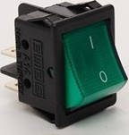 Вимикач із підсвіткою прямокутний зелений