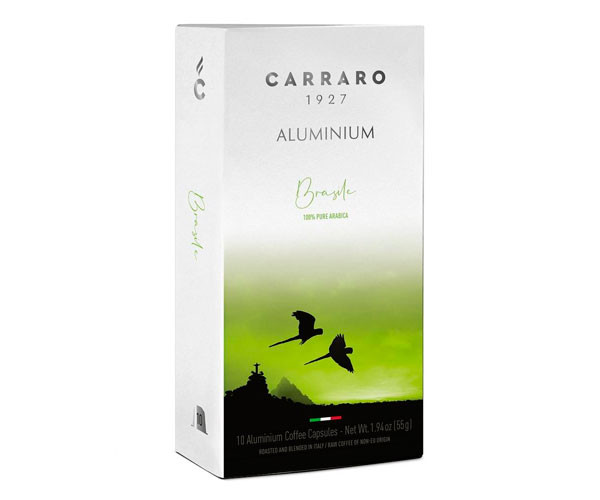 Кава в капсулах Nespresso Carraro Brasile Aluminium 10 шт Неспресо арабіка