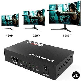 HDMI-розгалужувач на 4 порти HDMI SPLITTER 1 in 4